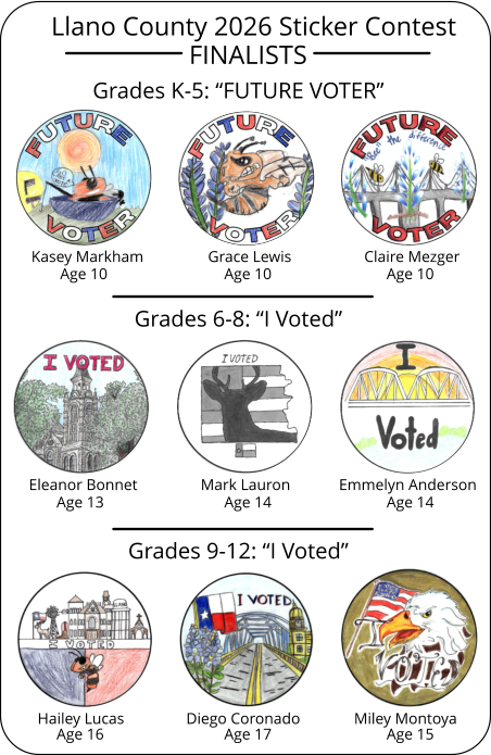 Images of the 2026 Sticker Contest Finalists